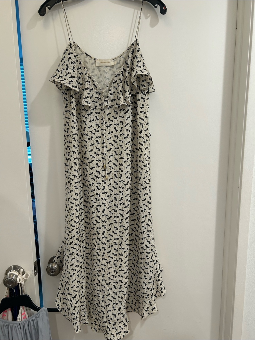 Zimmerman spaghetti strap ruffle hem dress
